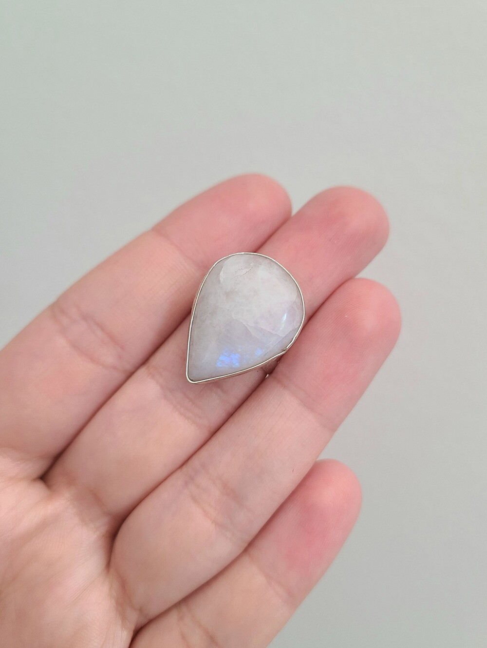 Large Moonstone Silver Ring